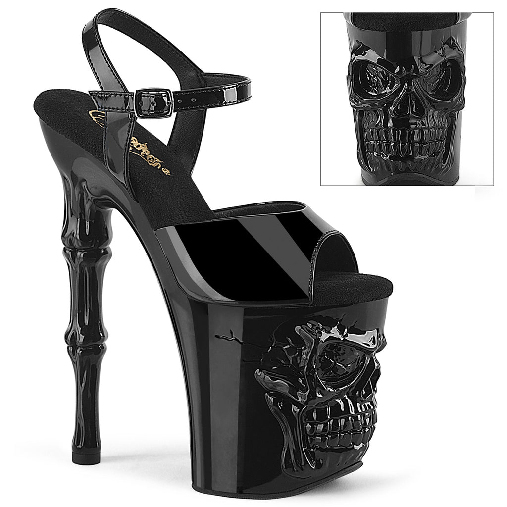PLEASER RAPTURE-809 - Black Patent Platform Heels