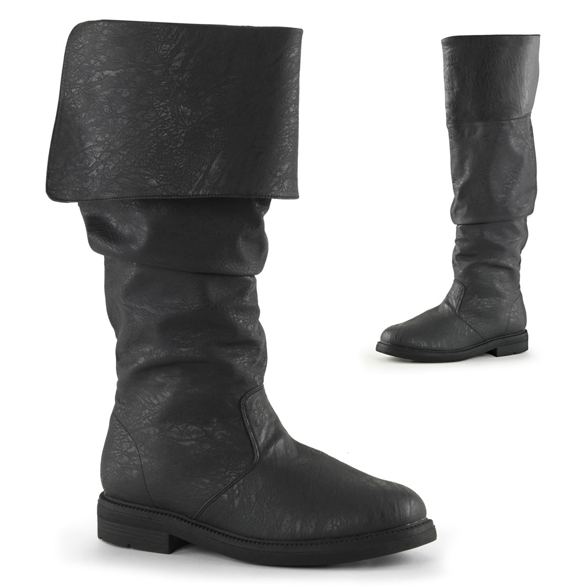 FUNTASMA ROBINHOOD-100 - Black Distressed Pu Costume Boots - A Shoe Addiction Australia