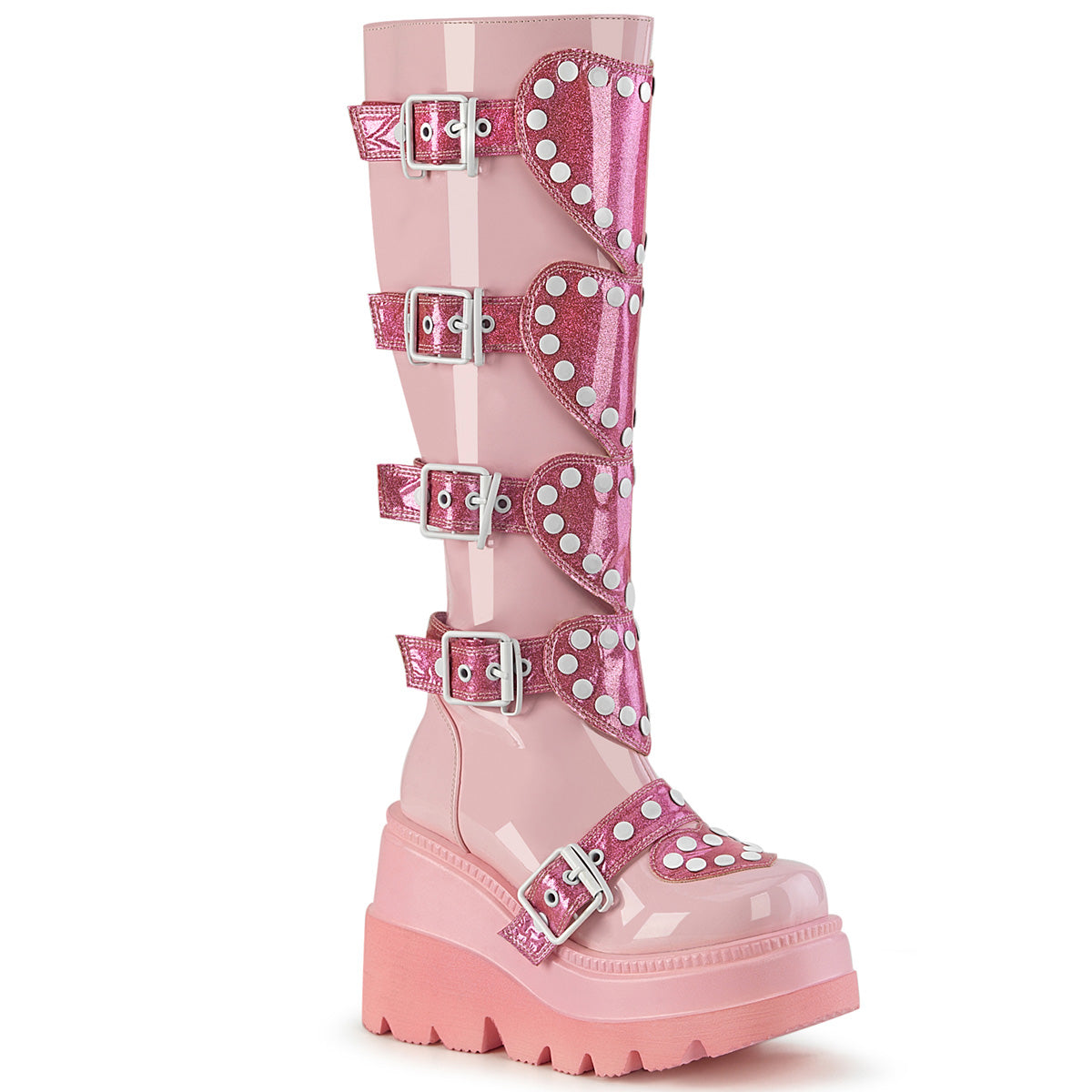 SHAKER-210 - Baby Pink Patent Boots