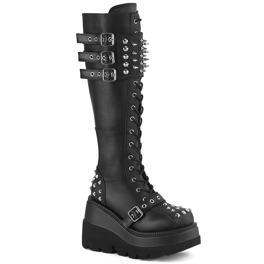 SHAKER-225 - Black Vegan Leather Boots