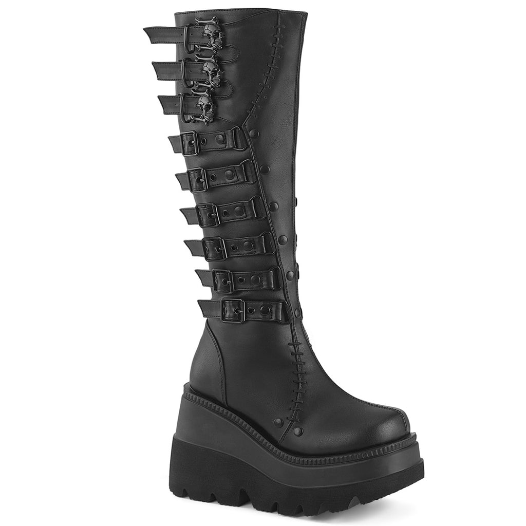 SHAKER-232 - Black Vegan Leather Boots