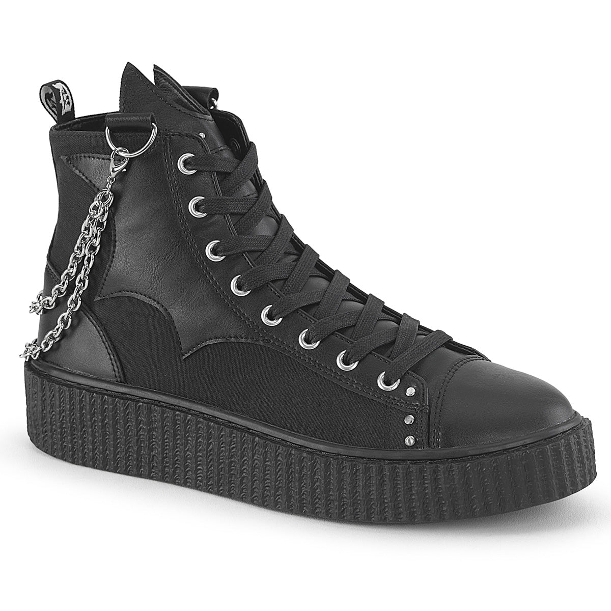 SNEEKER-230 - Black Canvas-Vegan Leather Shoes