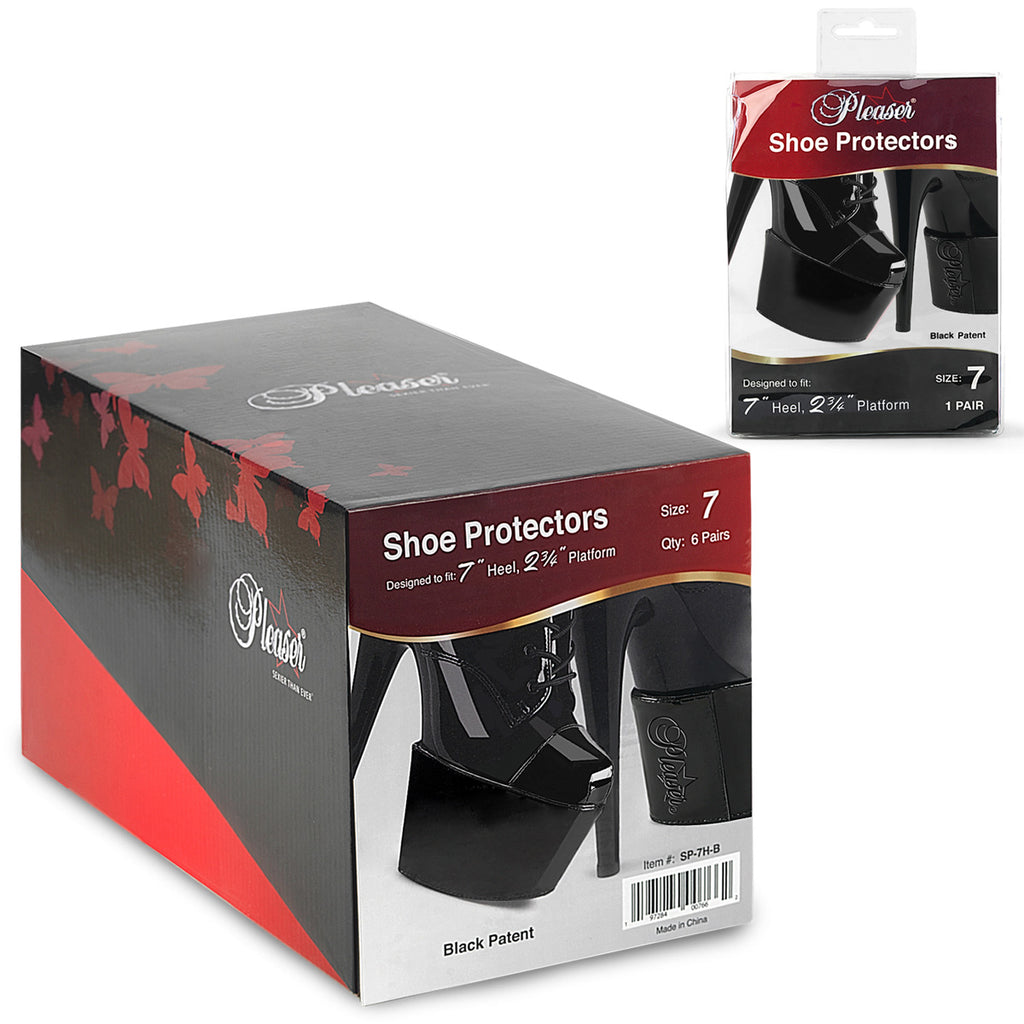 SP-7H-B - Black Patent Shoe Protectors (7") - 1 Pair