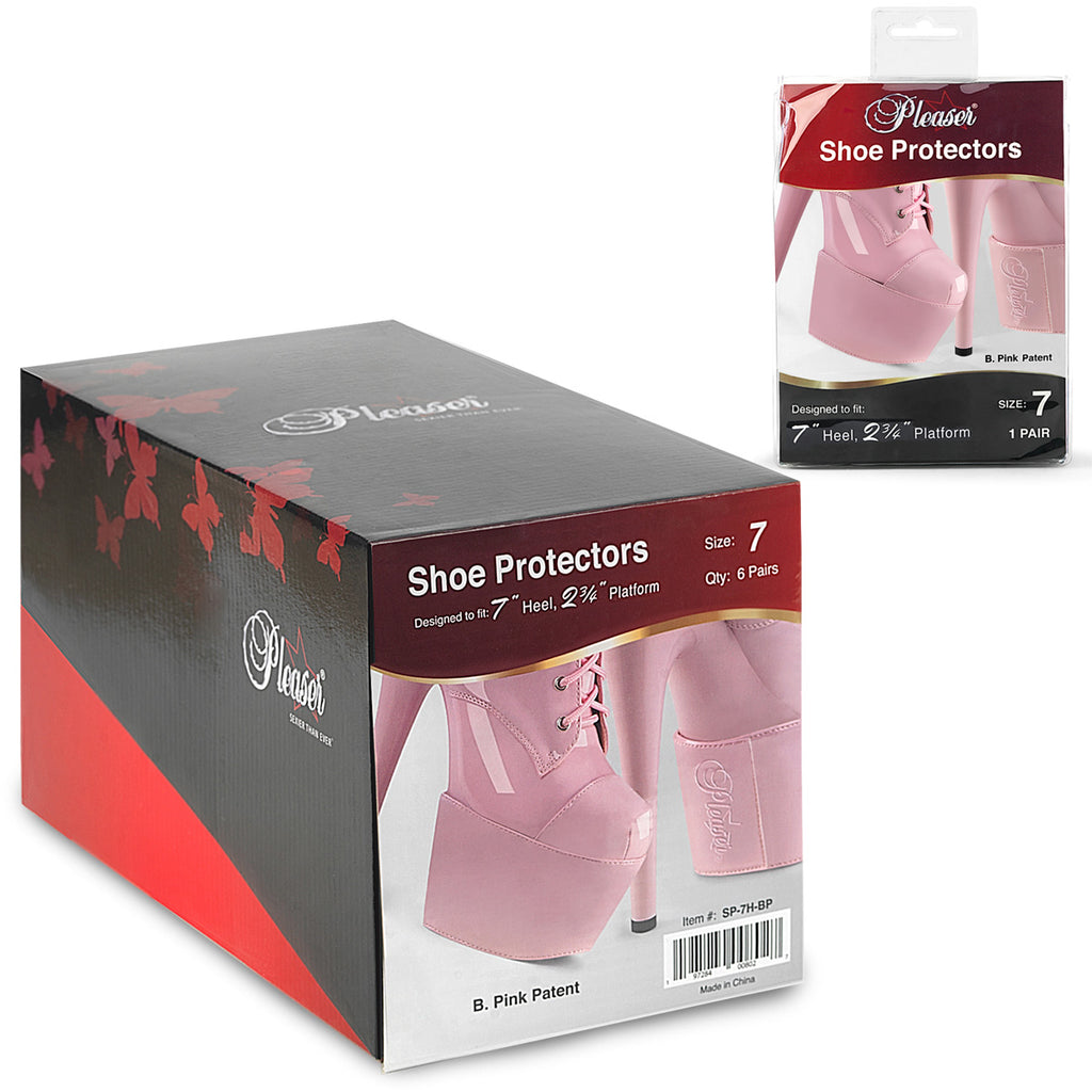 SP-7H-BP - Baby Pink Patent Shoe Protectors (7") - 1 Pair