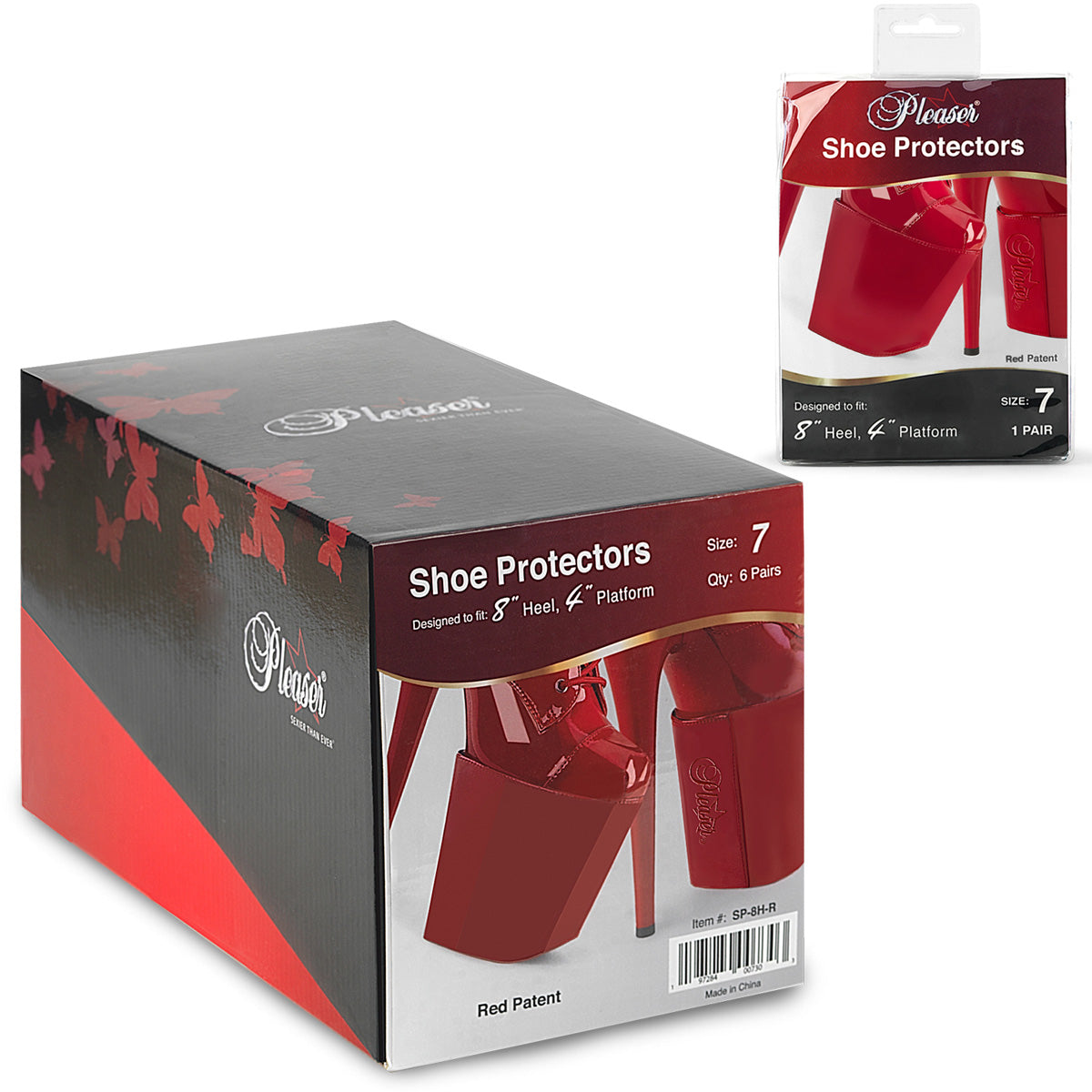 SP-8H-R - Red Patent Shoe Protectors (8") - 1 Pair