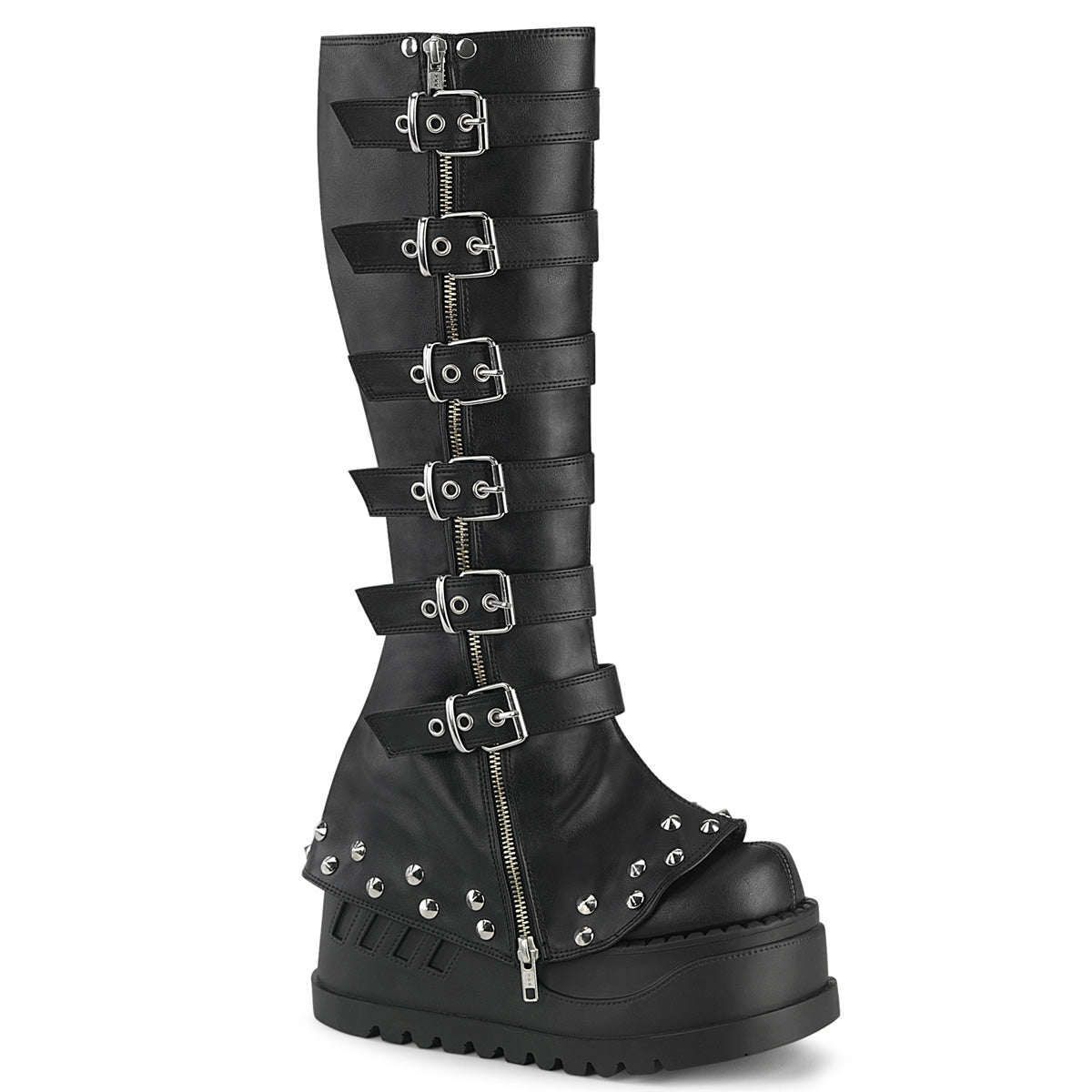 STOMP-223 - Black Vegan Leather Boots