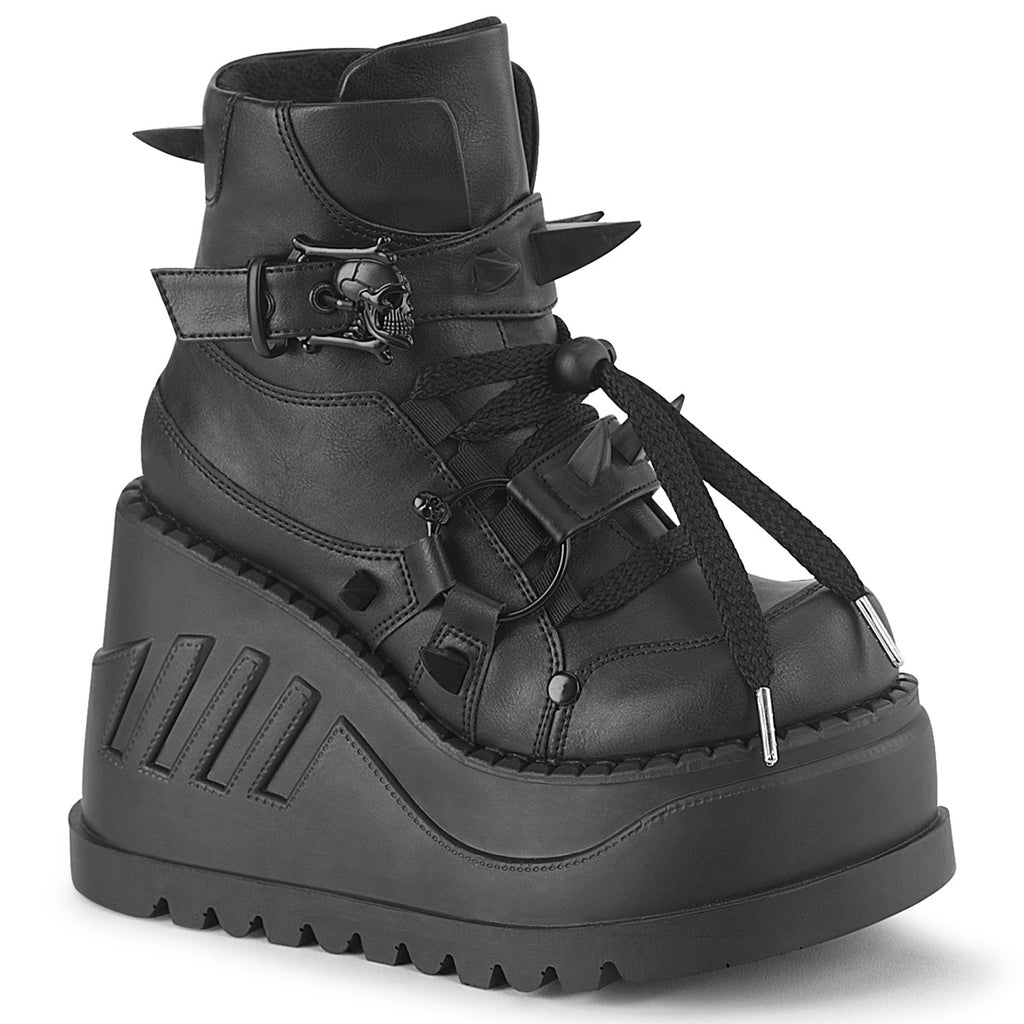 STOMP-60 - Black Vegan Leather Boots