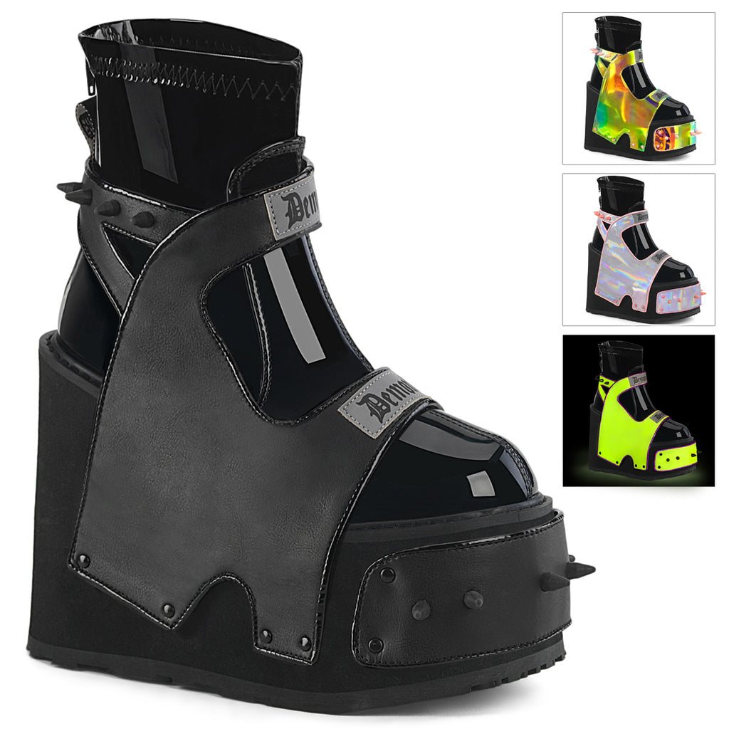 TRANSFORMER-808 - Black Vegan Leather Boots