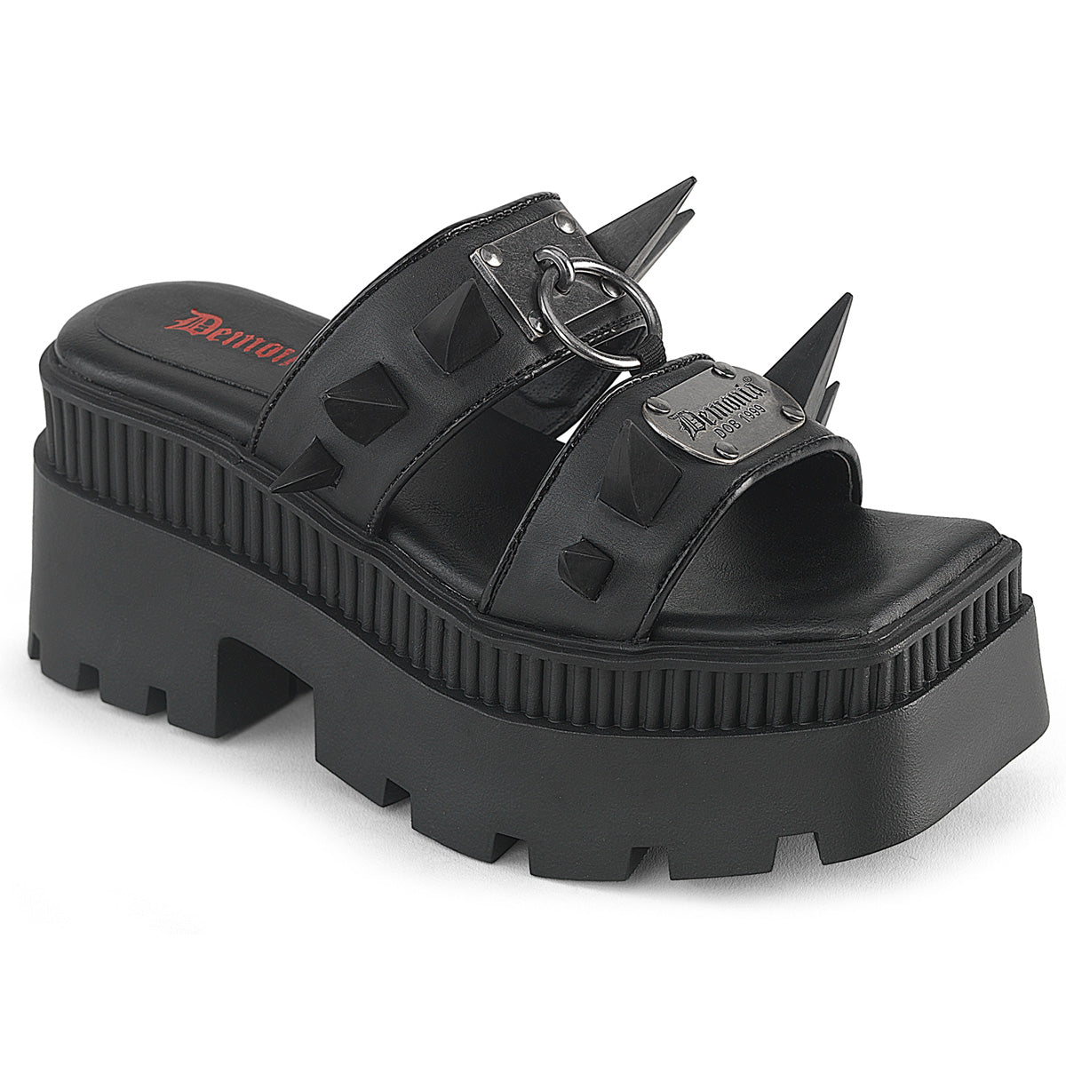 DEMONIA WRATH-13 - Black Vegan Leather Shoes