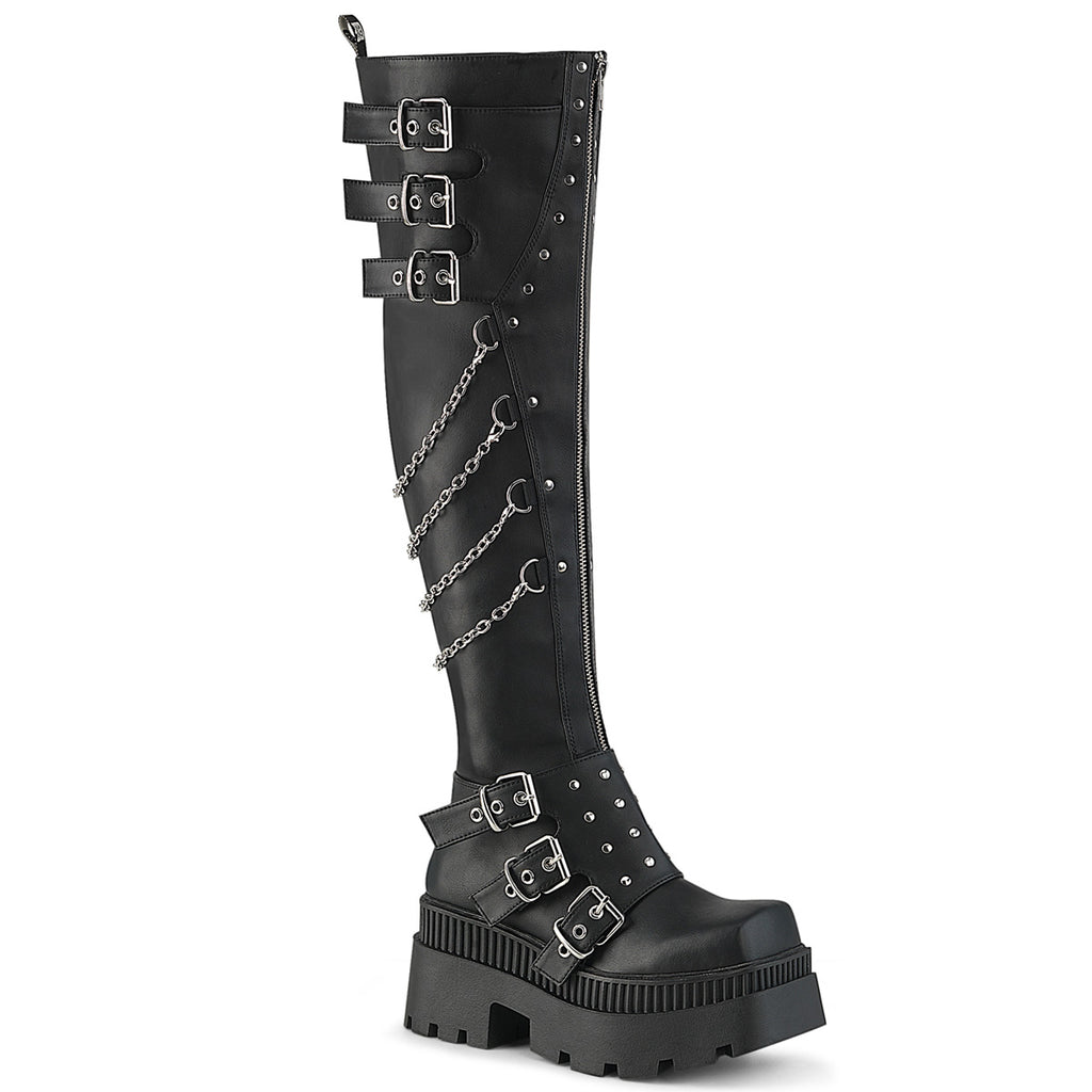 DEMONIA WRATH-310 - Black Vegan Leather Boots