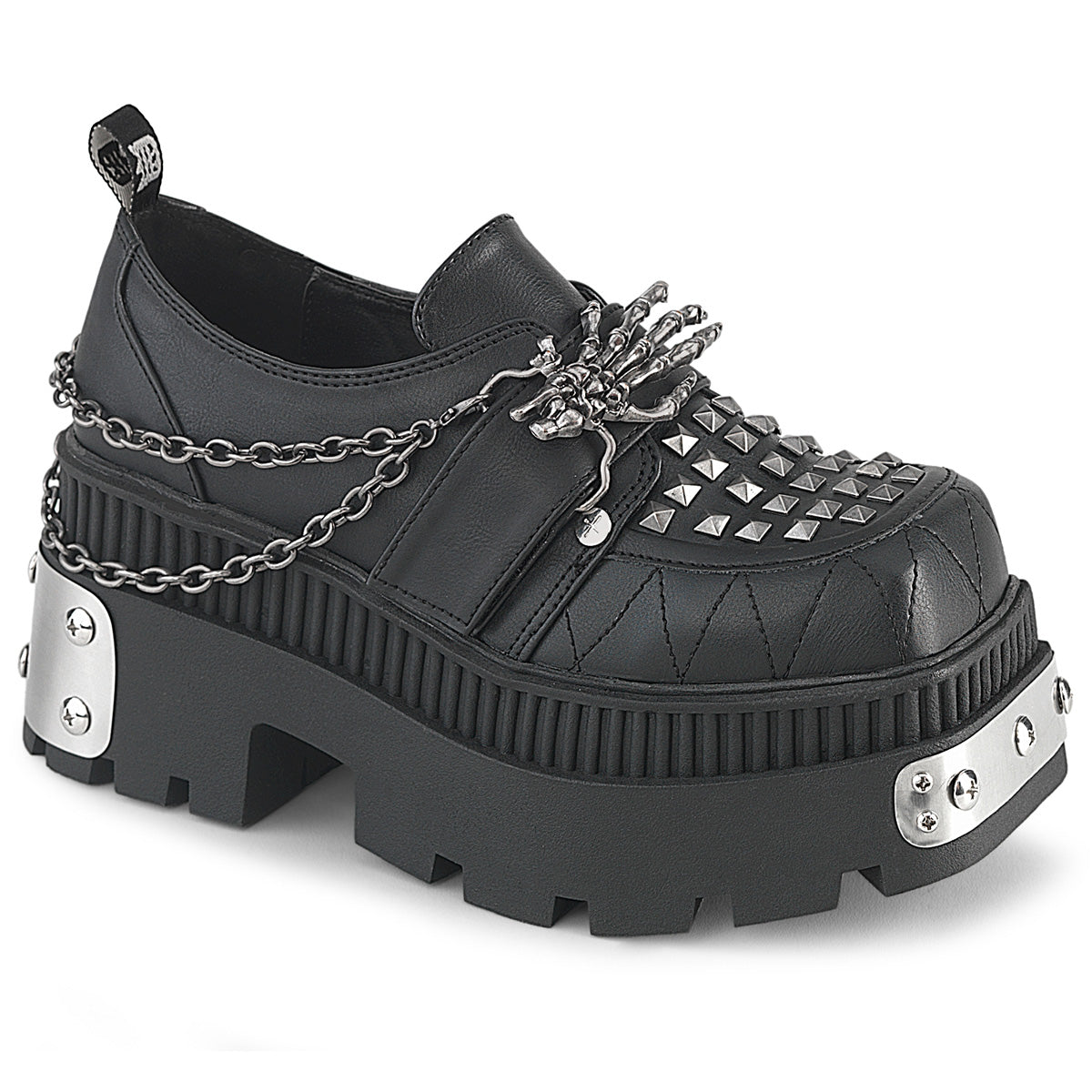 DEMONIA WRATH-42 - Black Vegan Leather Goth Shoes