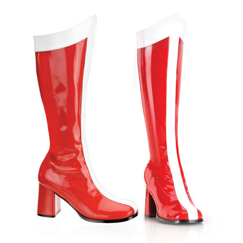 FUNTASMA Gogo-305 Red White Gogo Wonder Woman Super Hero Cosplay Costume Boots - A Shoe Addiction