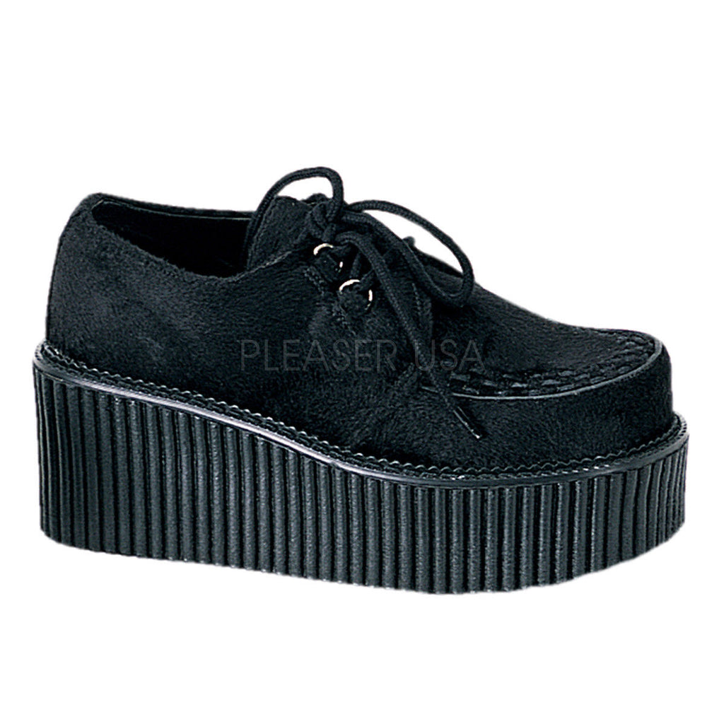DEMONIA Creeper-202 Women's Unisex Faux Fur Goth Punk Rockabilly Platform Shoes - A Shoe Addiction