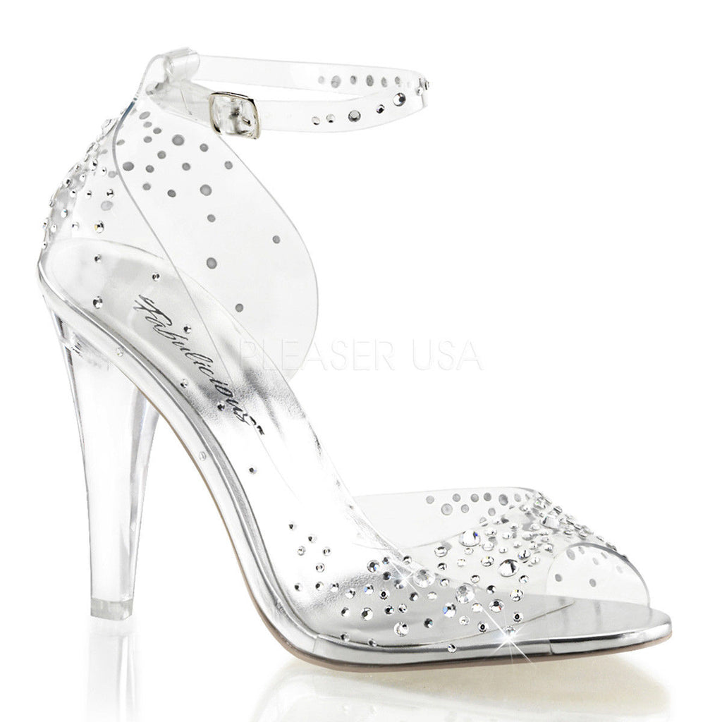 FABULICIOUS Clearly-430RS Clear Rhinestone Wedding Formal D'Orsay 4.5" Heels - A Shoe Addiction
