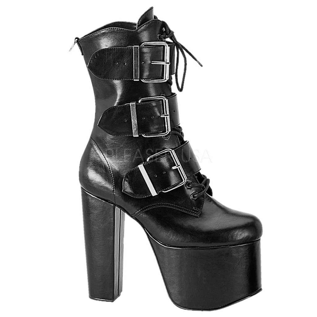 DEMONIA Torment-703 Goth Punk Cyber Witch Buckles 5.5" Heel Platform Ankle Boots - A Shoe Addiction
