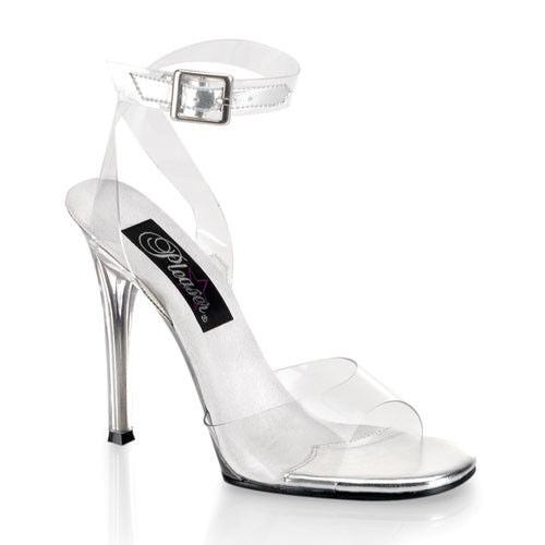 FABULICIOUS Gala-06 Clear Ankle Strap Fitness Bikini Model Comp Dress 4.5" Heel - A Shoe Addiction