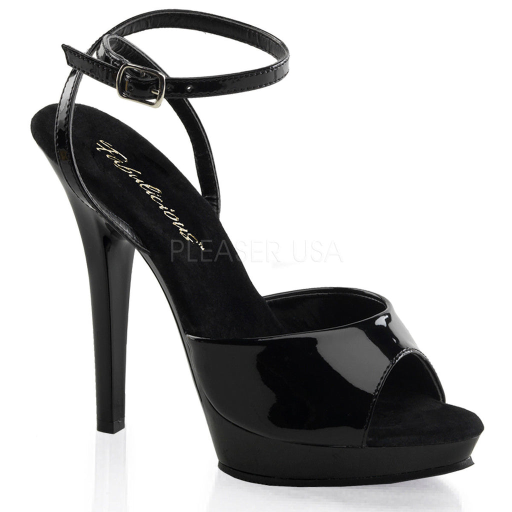 FABULICIOUS Lip-125 Black Party Dress Formal Club Ankle Strap Sandals 5" Heel - A Shoe Addiction