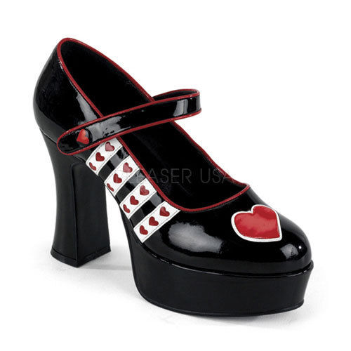 FUNTASMA Queen-55 Queen of Hearts Costume Dress Up Cosplay Halloween Heels Shoes - A Shoe Addiction