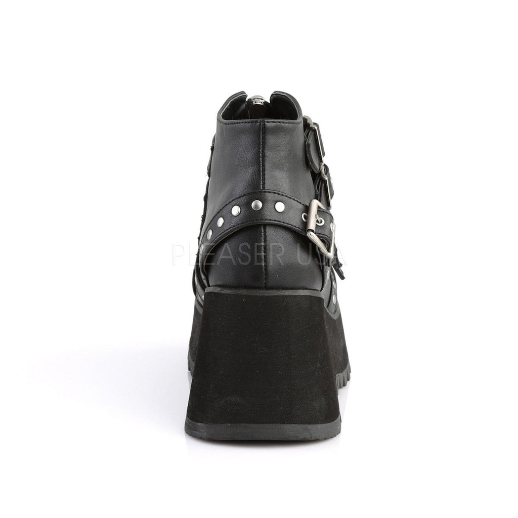 DEMONIA Scene-30 Goth Rocker Skull Zip Studded Buckles Strap Platform Ankle Boot - A Shoe Addiction