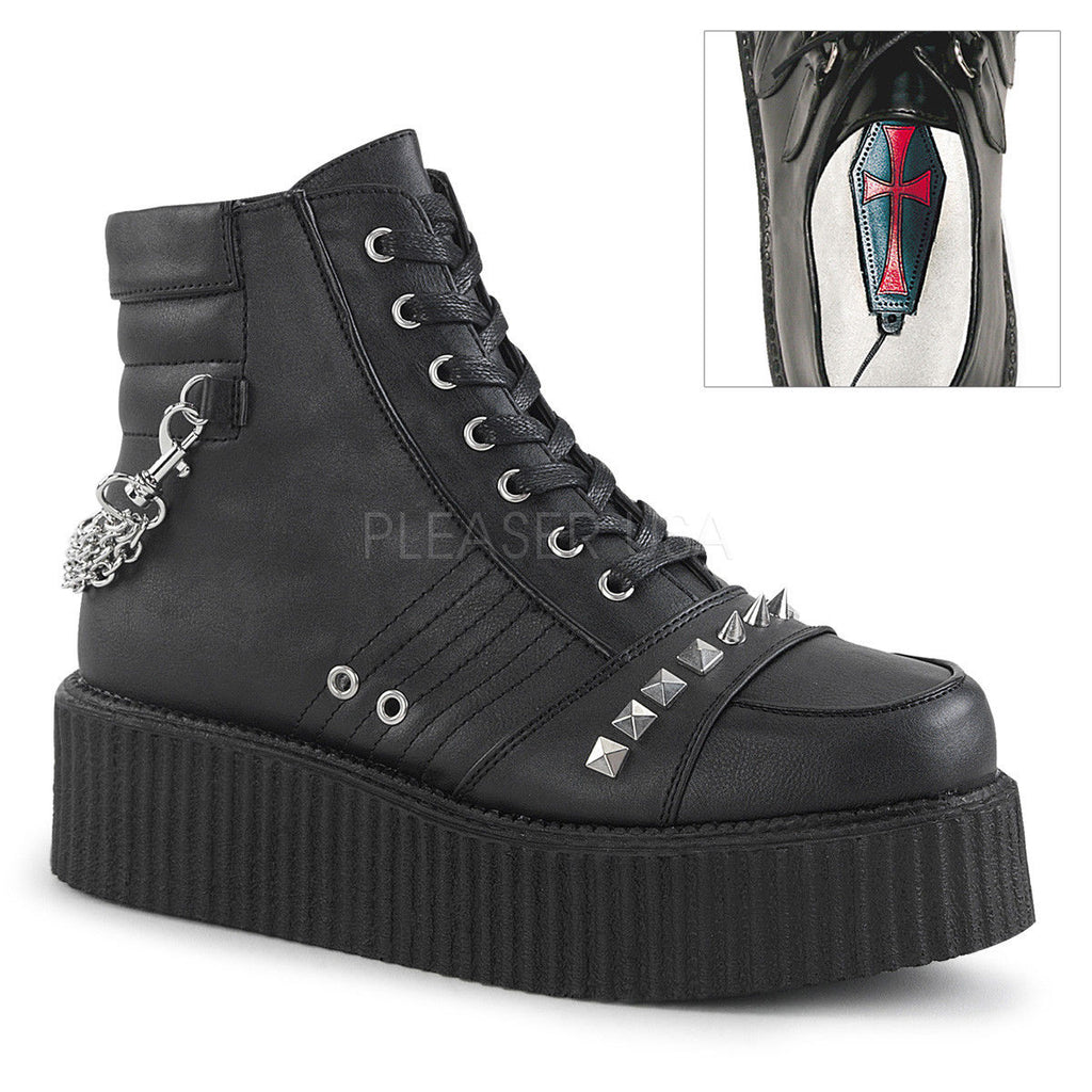 DEMONIA V-Creeper-565 High Top High-Top Oxfords Goth Men's Unisex Platform Shoes - A Shoe Addiction