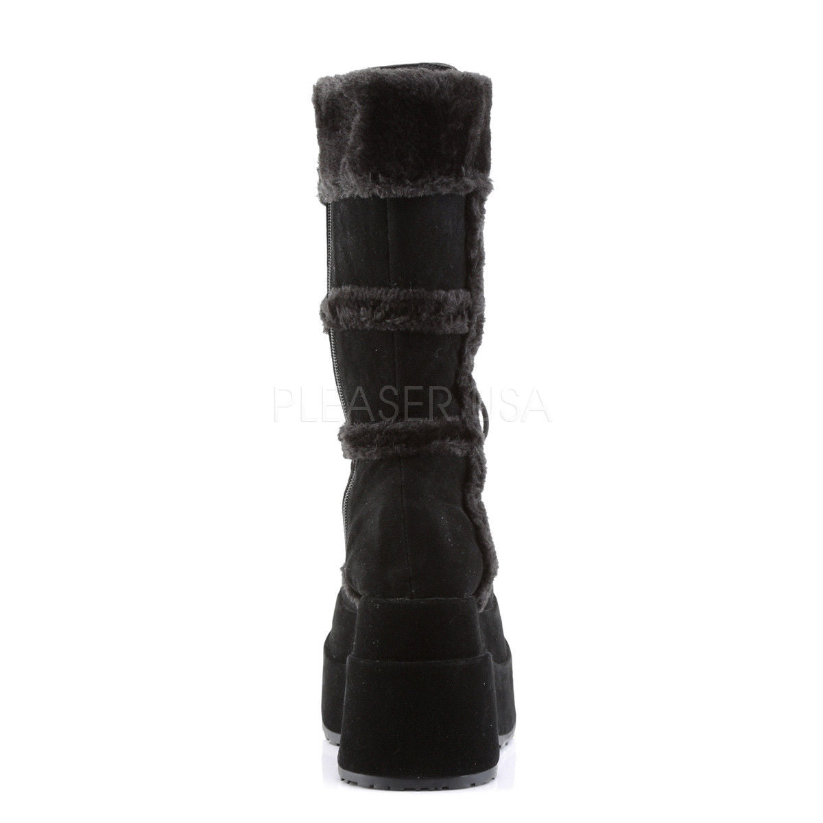 DEMONIA Bear-202 Black Vegan Suede Goth Barbarian Viking Cosplay Winter Boots - A Shoe Addiction