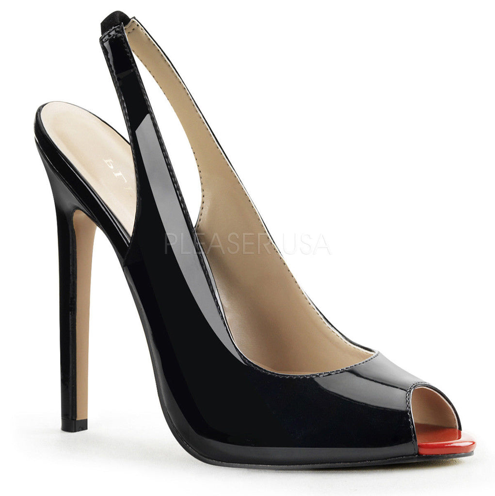 PLEASER Sexy-08 Red Black Nude Dress Party Peep Toe Slingback Pumps 5" Heels - A Shoe Addiction