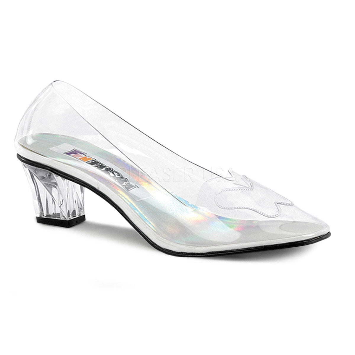 FUNTASMA Crystal-103 Costume Halloween Cinderella Glass Slippers 2" Heels Shoes - A Shoe Addiction
