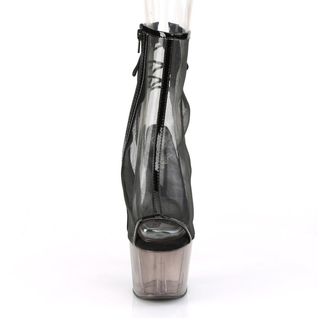 ADORE-1018MSHT - Black Patent-Mesh/Smoke Tinted Boots