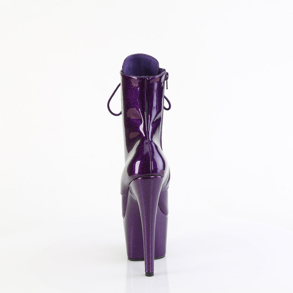 ADORE-1020GP - Purple Glitter Patent Ankle Boots