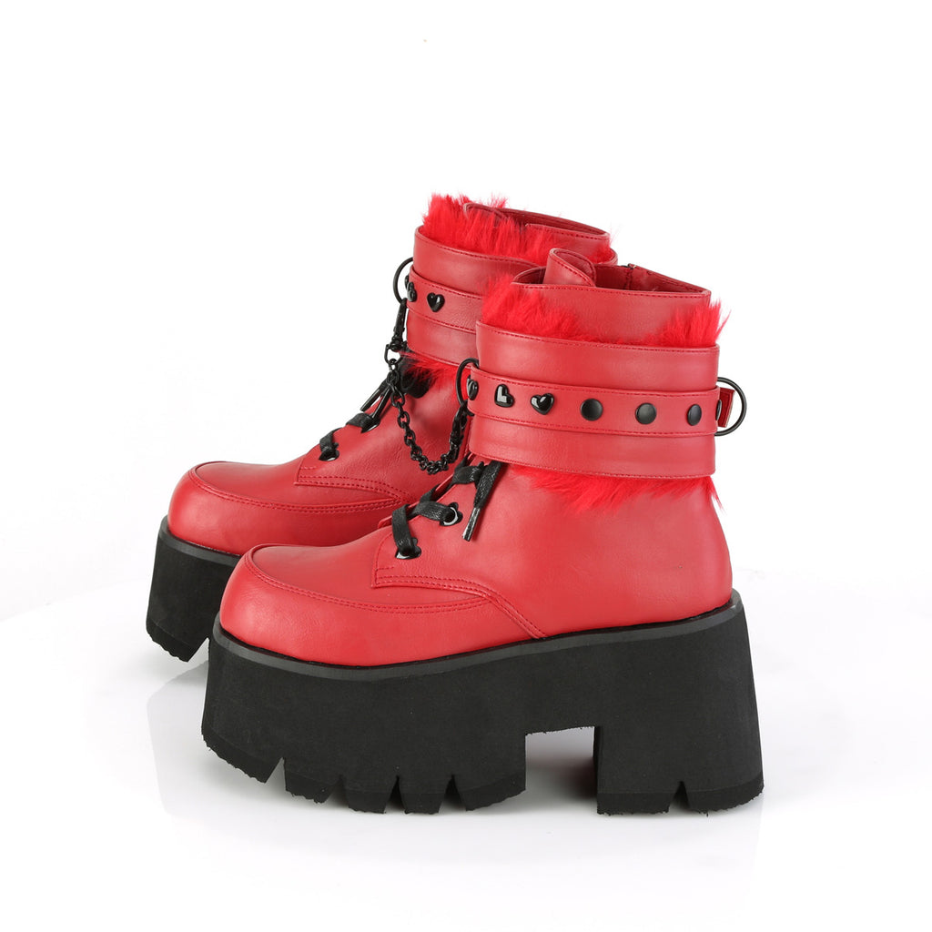 ASHES-57 - Red Vegan Leather