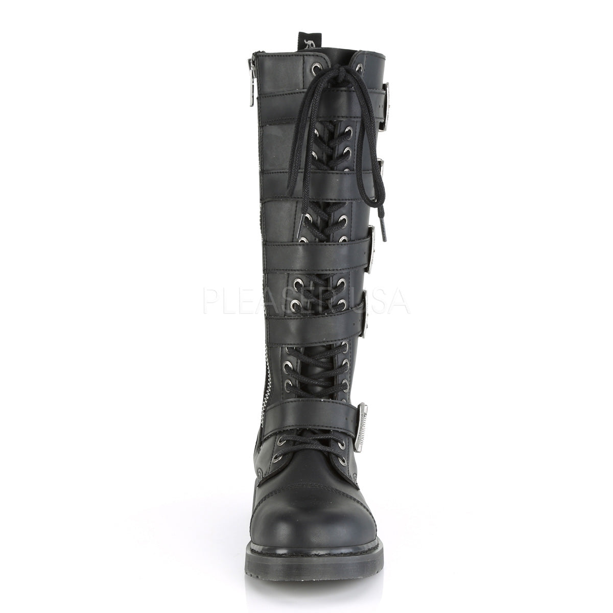 DEMONIA Bolt-425 Vegan Leather Mens Unisex Goth Rocker Biker Combat Boots - A Shoe Addiction