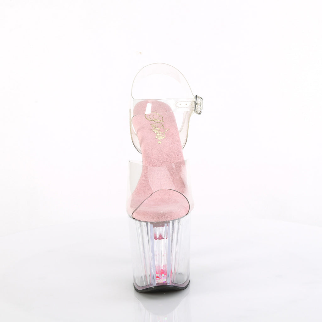 ENCHANT-708AQUA-03 - Clear/Clear-Baby Pink Platform Heels