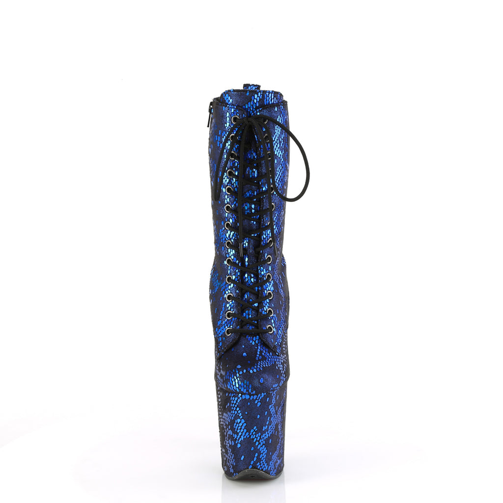 FLAMINGO-1040SPF - Blue Metallic Snake Print Fabric/M