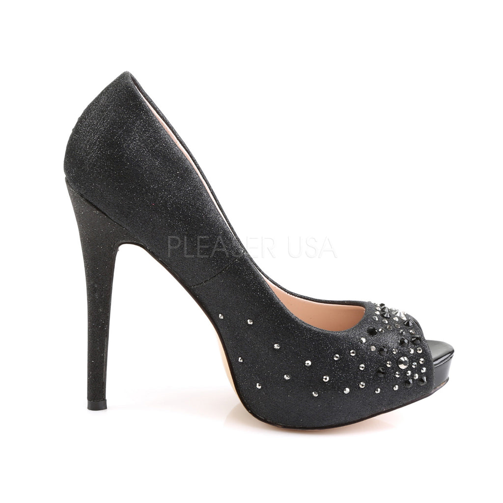 IN STOCK / SALE - Fabulicious Heiress-22R Black Rhinestone Dress Heels AU Size 5 - A Shoe Addiction