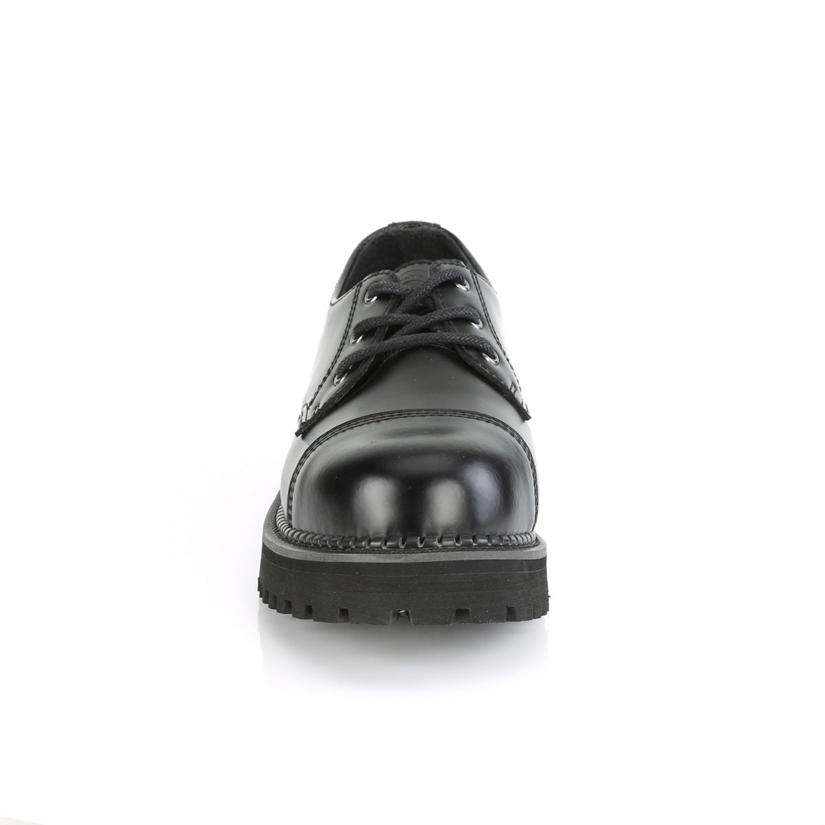 DEMONIA Riot-03 Black Real Leather Men's Goth Rocker Classic Dress Wedding Shoes - A Shoe Addiction