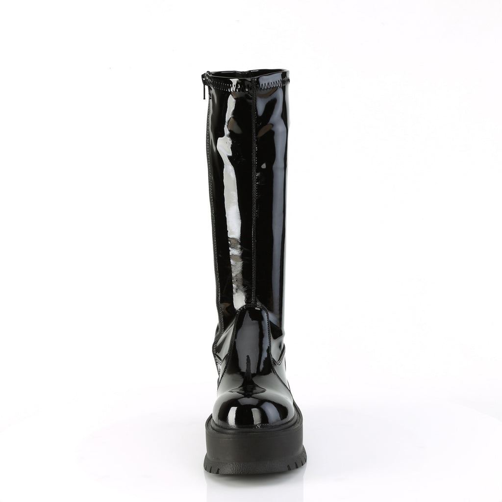 SLACKER-200 - Black Patent Boots
