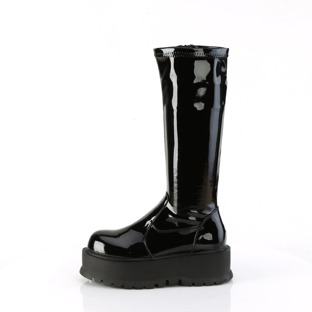 SLACKER-200 - Black Patent Boots