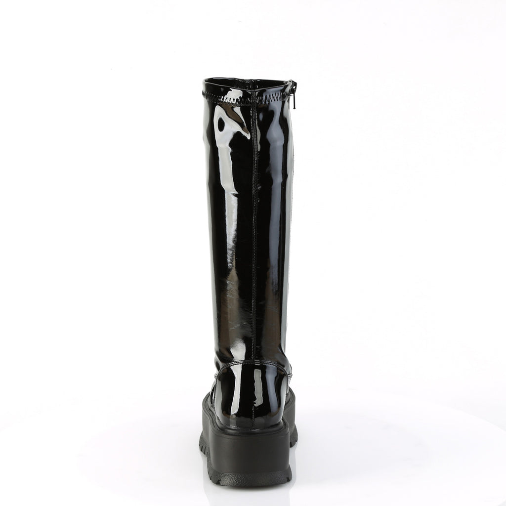 SLACKER-200 - Black Patent Boots
