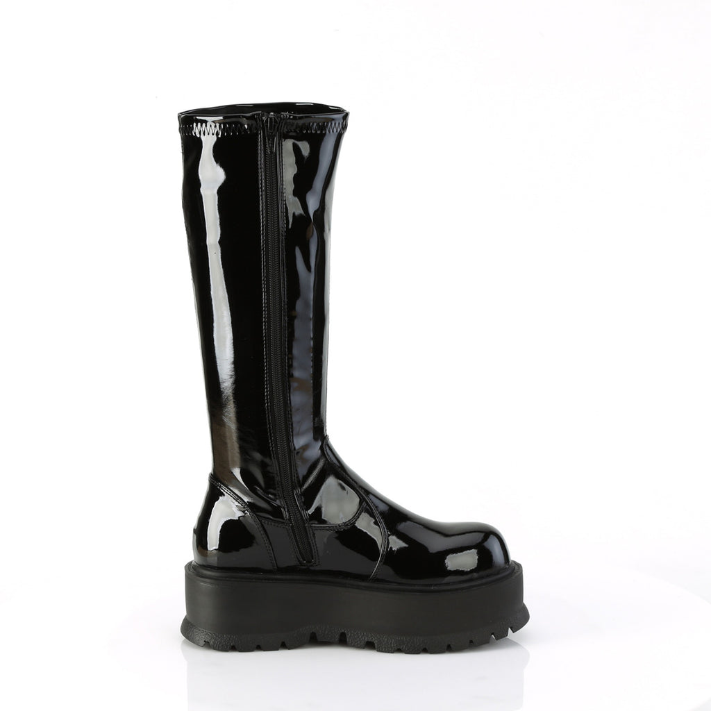 SLACKER-200 - Black Patent Boots