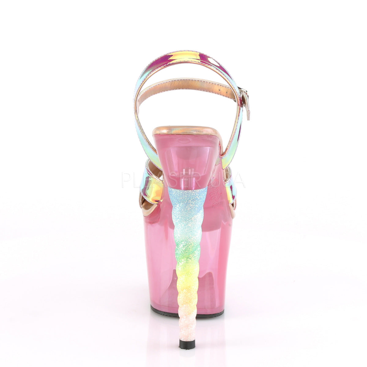 PLEASER Unicorn-711T Pink Blue Green TPU Tinted Stripper Pole Dancer 7" Heels - A Shoe Addiction