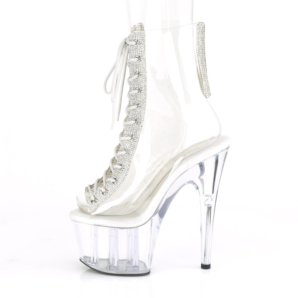Clear Rhinestone Booties ADORE-1016C-2 - Clear-Rhinestone Boots