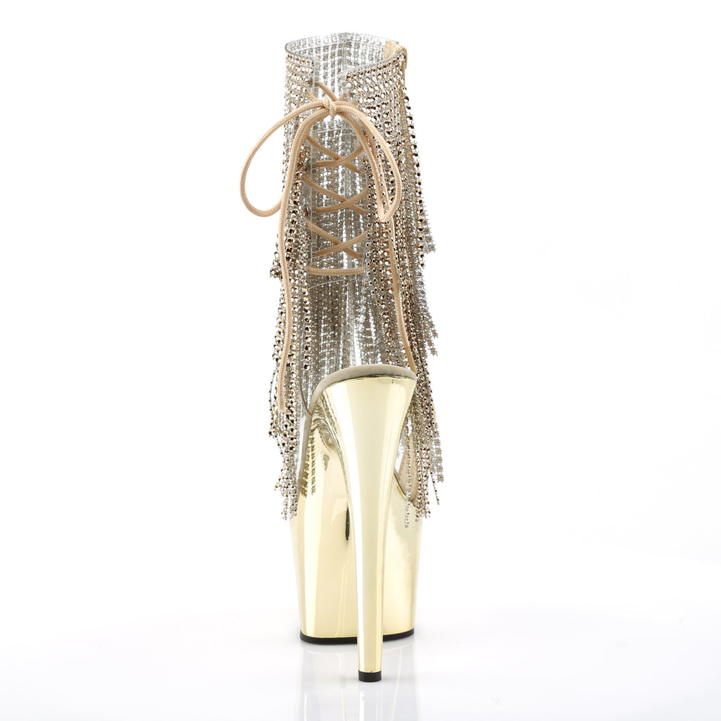 ADORE-1017RSF - Clear-Gold/Gold Chrome Boots