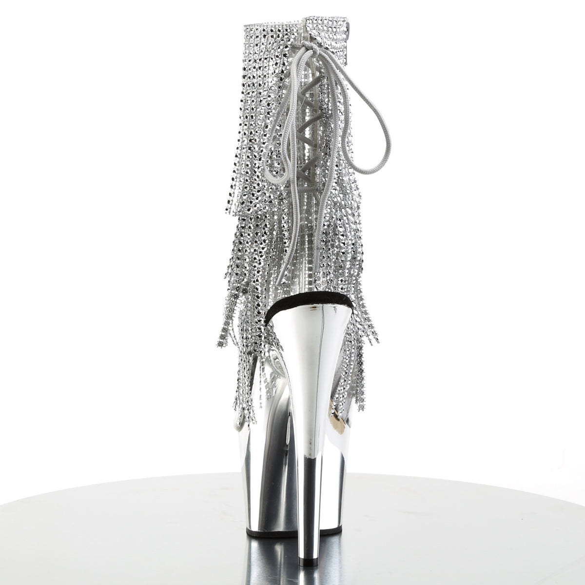 ADORE-1017RSF - Clear-Silver/Silver Chrome Boots