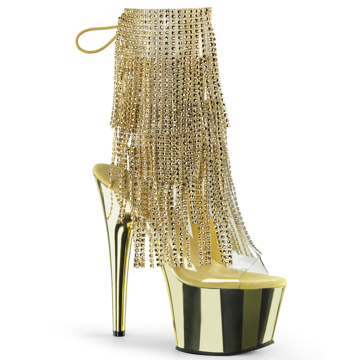 ADORE-1017RSF - Clear-Gold/Gold Chrome Boots