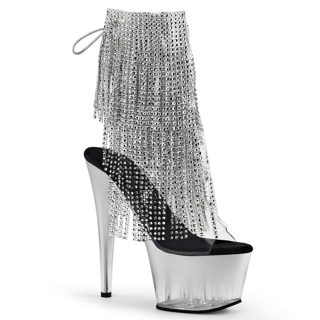 ADORE-1017RSFT - Clear-Silver/Silver Boots