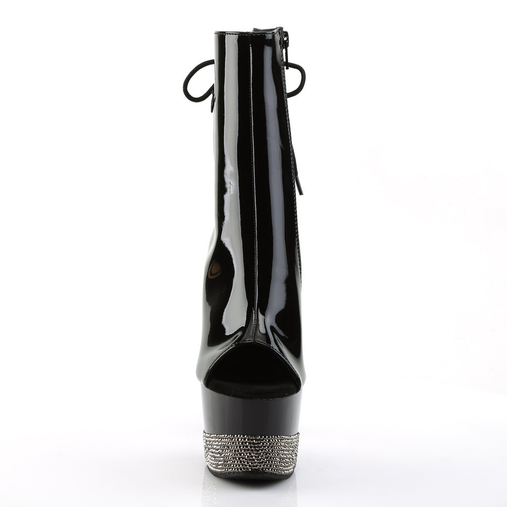 ADORE-1018-3 - Black/Black-Pewter Rhinestones Boots