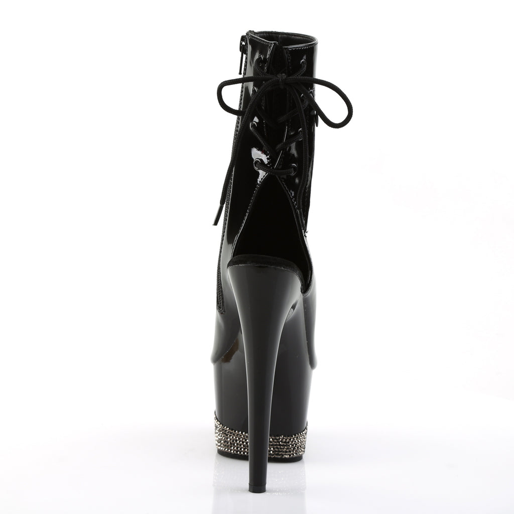 ADORE-1018-3 - Black/Black-Pewter Rhinestones Boots