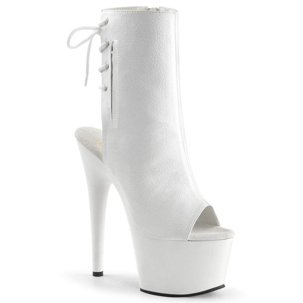 ADORE-1018 - White Faux Leather Boots