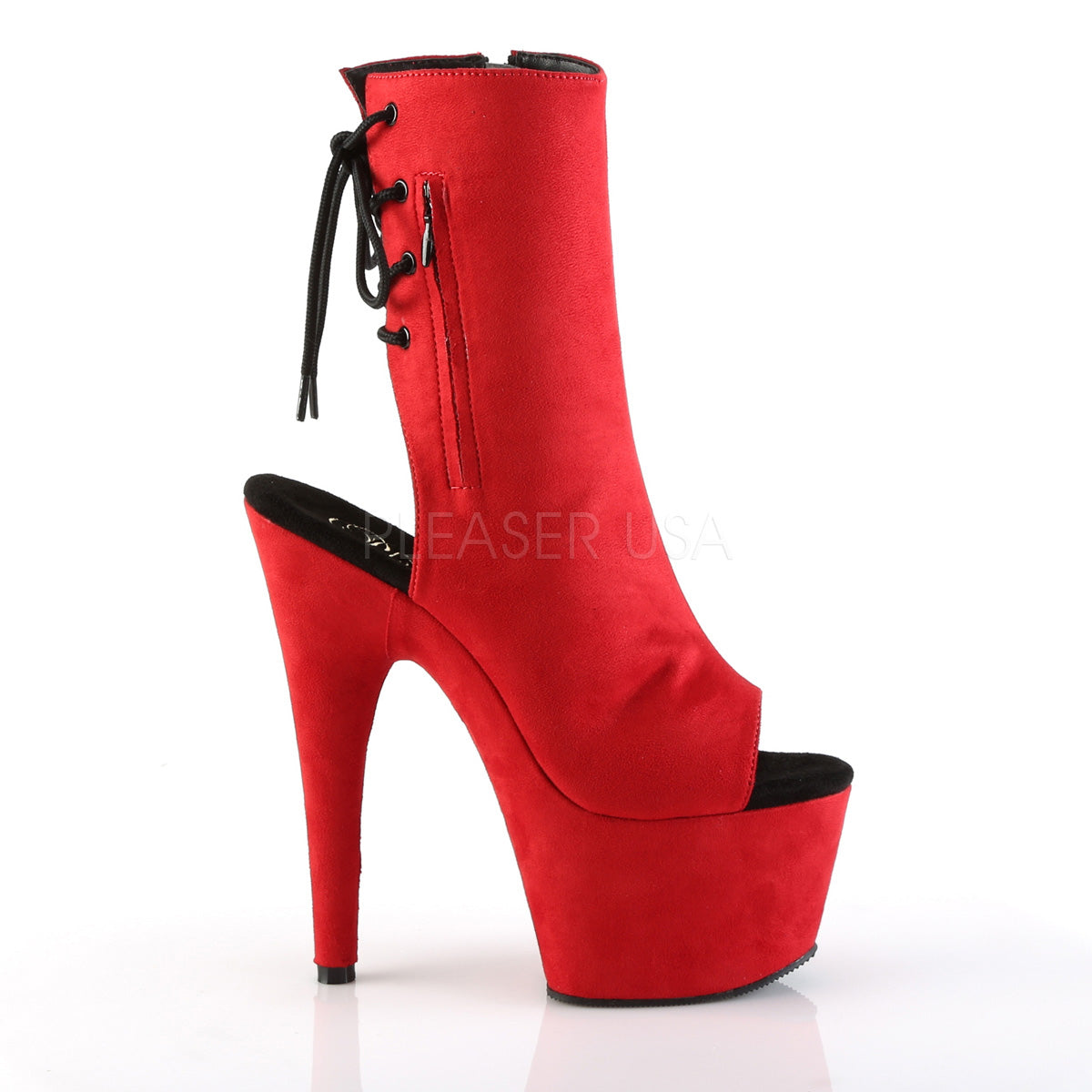 ADORE-1018FS - Red Faux Suede Boots