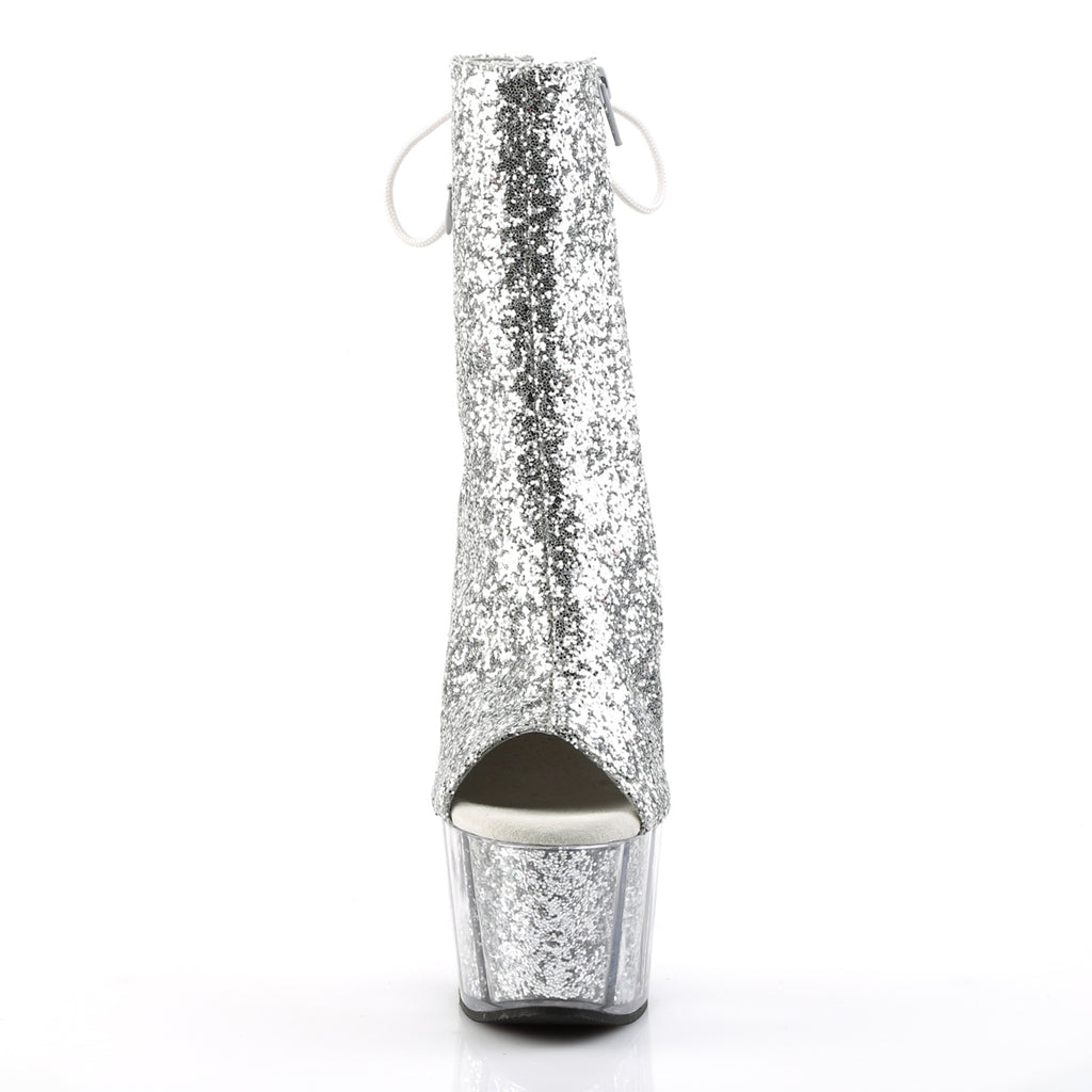 ADORE-1018G - Silver Glitter Boots